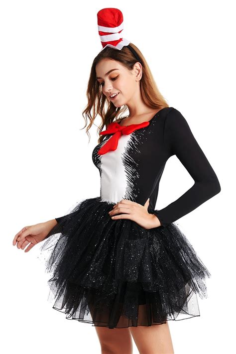 female cat in the hat costume|cat in the hat onesie.